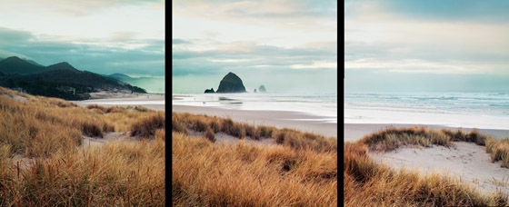 View to the south of Cannon Beach and Haystack Rock from Breaker Point