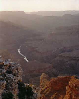 Colorado River and Grand Canyon at sunset from Mohave Point in Grand Canyon National Park