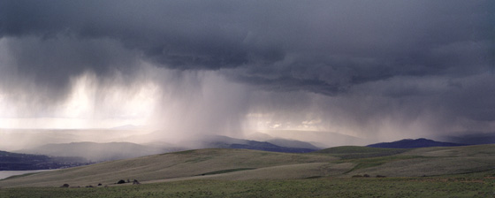 Thunder storm passing over The Dalles, Oregon