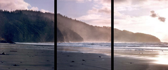 Late afternoon cliffs and surf at Cape Lookout