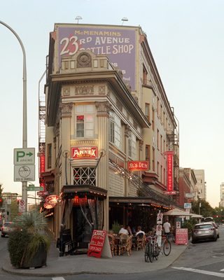 The Crystal Hotel is located on west Burnside near the Crystal Ballroom. It also houses the Zeus Cafe and the Annex Bar. The building is listed on the National Register of Historic Places.