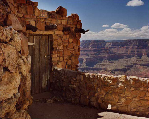 Stone hut overlooking Grand Canyon