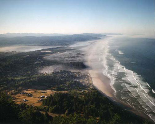 View of the town of Manzanita from Neahkahnie Mountain