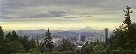 Panoramic view from the Washington Park Rose Garden