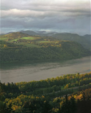 View of The Vista House,  Rooster Rock,  Oregon and Washington from Women