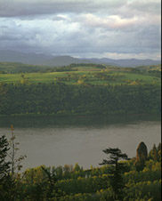 View of The Vista House,  Rooster Rock,  Oregon and Washington from Women