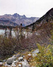 Panoramic view of Colchuck Lake in the Alpine Lakes Wilderness on the Enchantment Lakes Loop Trail