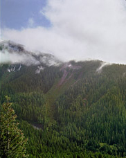 View of Mount Hood from Bald Mountain after an autumn snow.