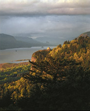 View of The Vista House,  Rooster Rock,  Oregon and Washington from Women